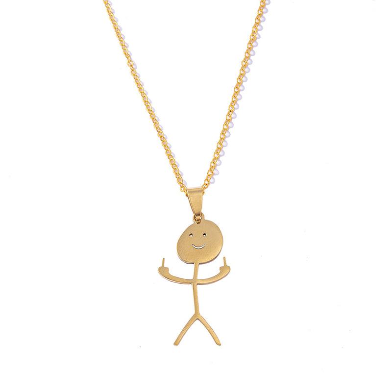 Funny Necklace Smiley Stick Figure Pendant - ForVanity Valentine’s Day, Valentine’s Day Love Jewelry, women's jewellery & watches necklace