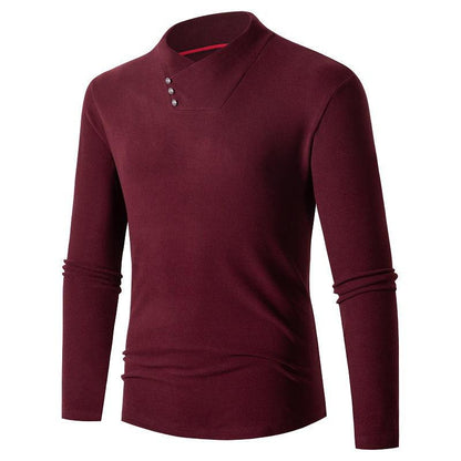 Men's Slim-Fit Stand Collar Long Sleeve Sweater - ForVanity men's clothing, men's sweaters Sweaters