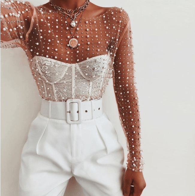 Turn Heads in Our Super Fairy Sexy See-Through Lace Cutout Blouse - ForVanity blouses & shirts, women's clothing Blouse