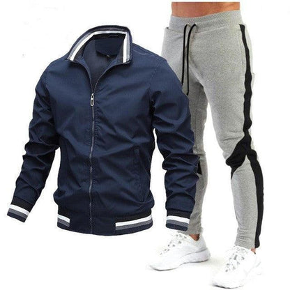 Men's Street Running Sports Jacket and Sweatpants Set - Comfortable and Stylish - ForVanity men's sports & entertainment, sports sets Sports Sets