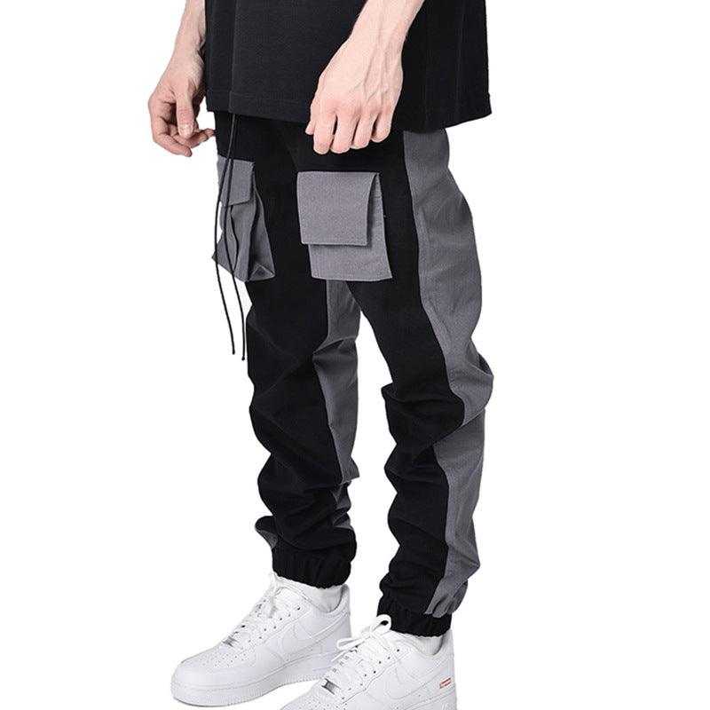 Men's Trendy Casual Pants Large Size Color Block Straight - ForVanity pants