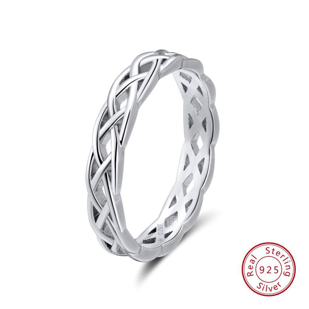925 Sterling Silver Unique Twisted Shape Ring - ForVanity Rings