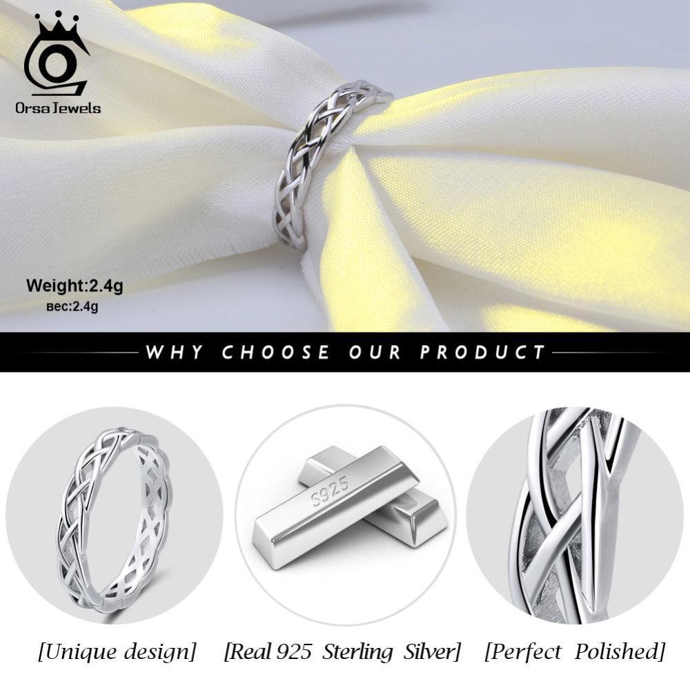 925 Sterling Silver Unique Twisted Shape Ring - ForVanity Rings