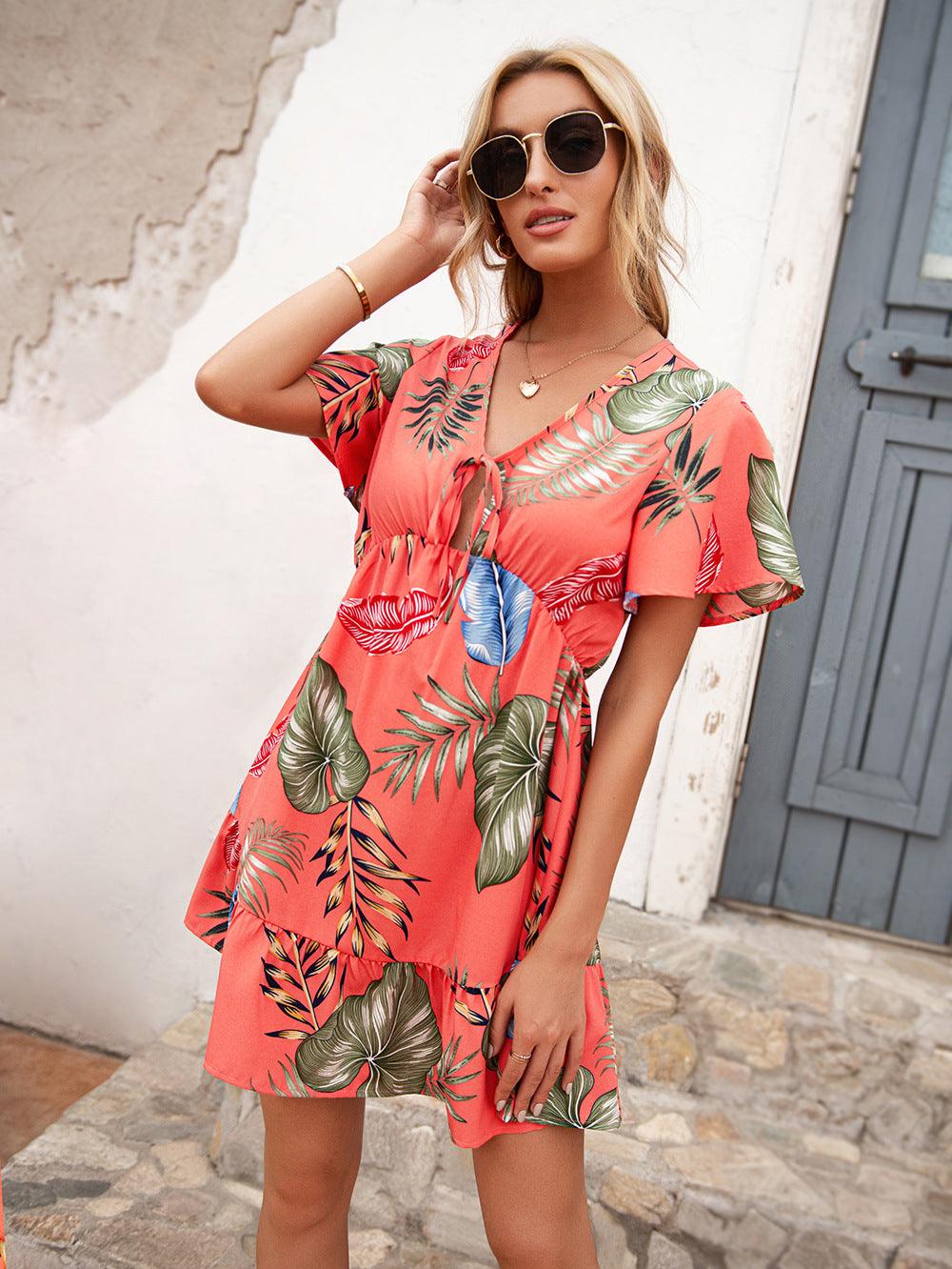 Floral Print Vacation Dress: The Perfect Blend of Casual and Boho Style - ForVanity dress, Summer, Vacation Dress Vacation Dress