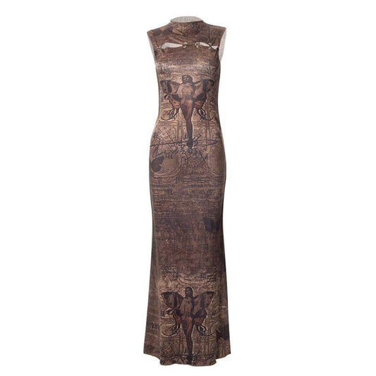 Sleeveless Printed High Waist Dress: The Ultimate Summer Style - ForVanity dress, long dress, Vacation Dress Vacation Dress