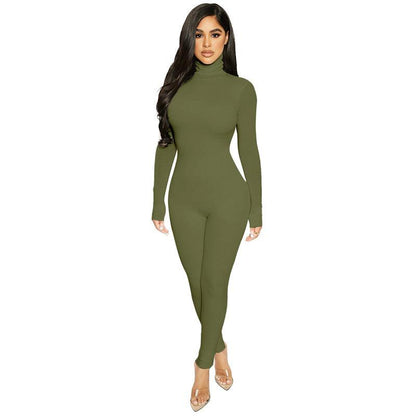 Pure Color Tight Jumpsuit with Full Pant Length - ForVanity jumpsuits, Jumpsuits & Rompers, women's clothing Jumpsuits