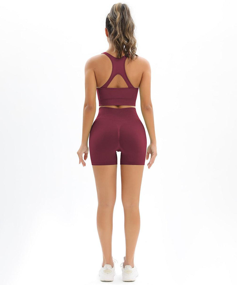 Knitted Seamless High Elastic Fitness Set - ForVanity sports sets, women's sports & entertainment Sports Sets