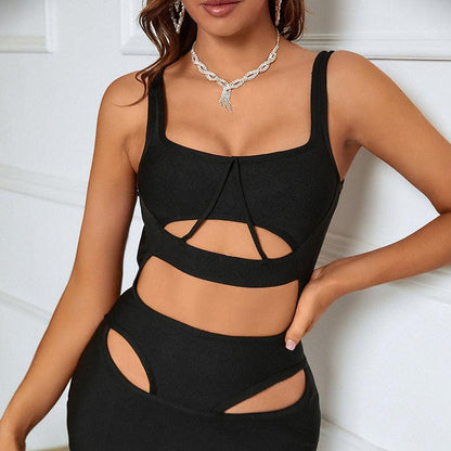Dark Allure Cutout Bodycon Dress: Seductive Elegance for Every Occasion - ForVanity cocktail dress, dress, party, party dress, women's clothing Party Dress