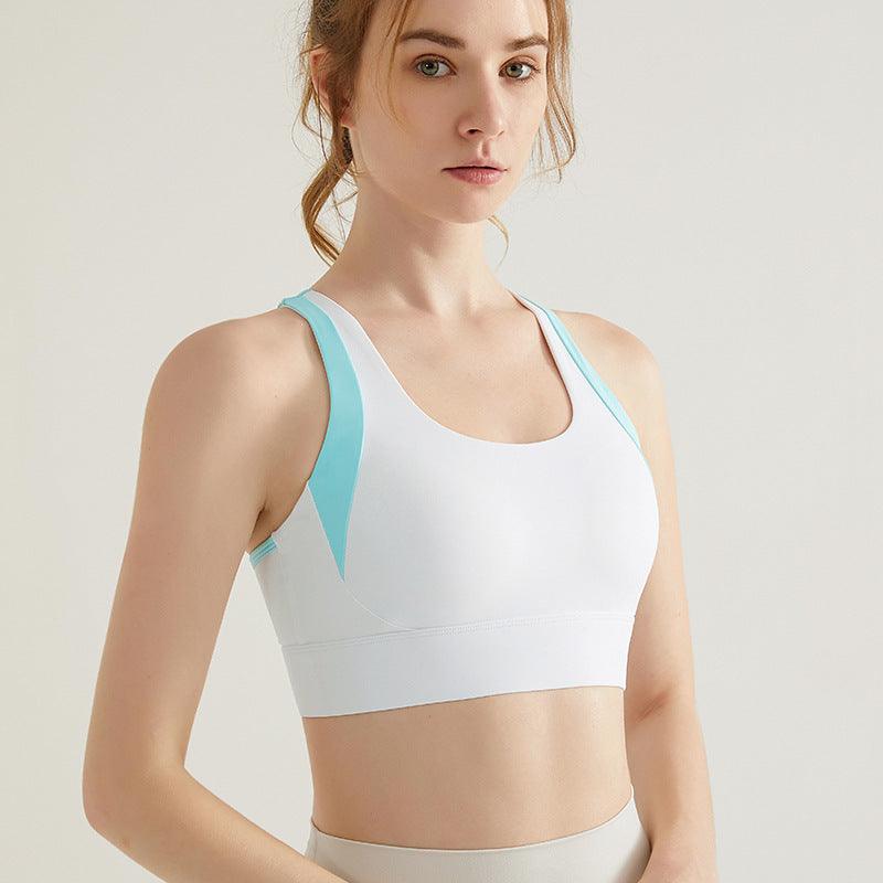 Sporty Fixed Cup Color Block Workout Top - ForVanity tops & tees, women's sports & entertainment Bras