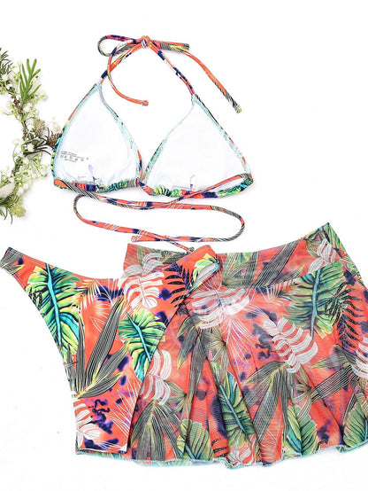 Sexy Vacation Style Big Floral Leaf Bikini Swimsuit - ForVanity swimwear, women's lingerie, women's swimwear Swimwear
