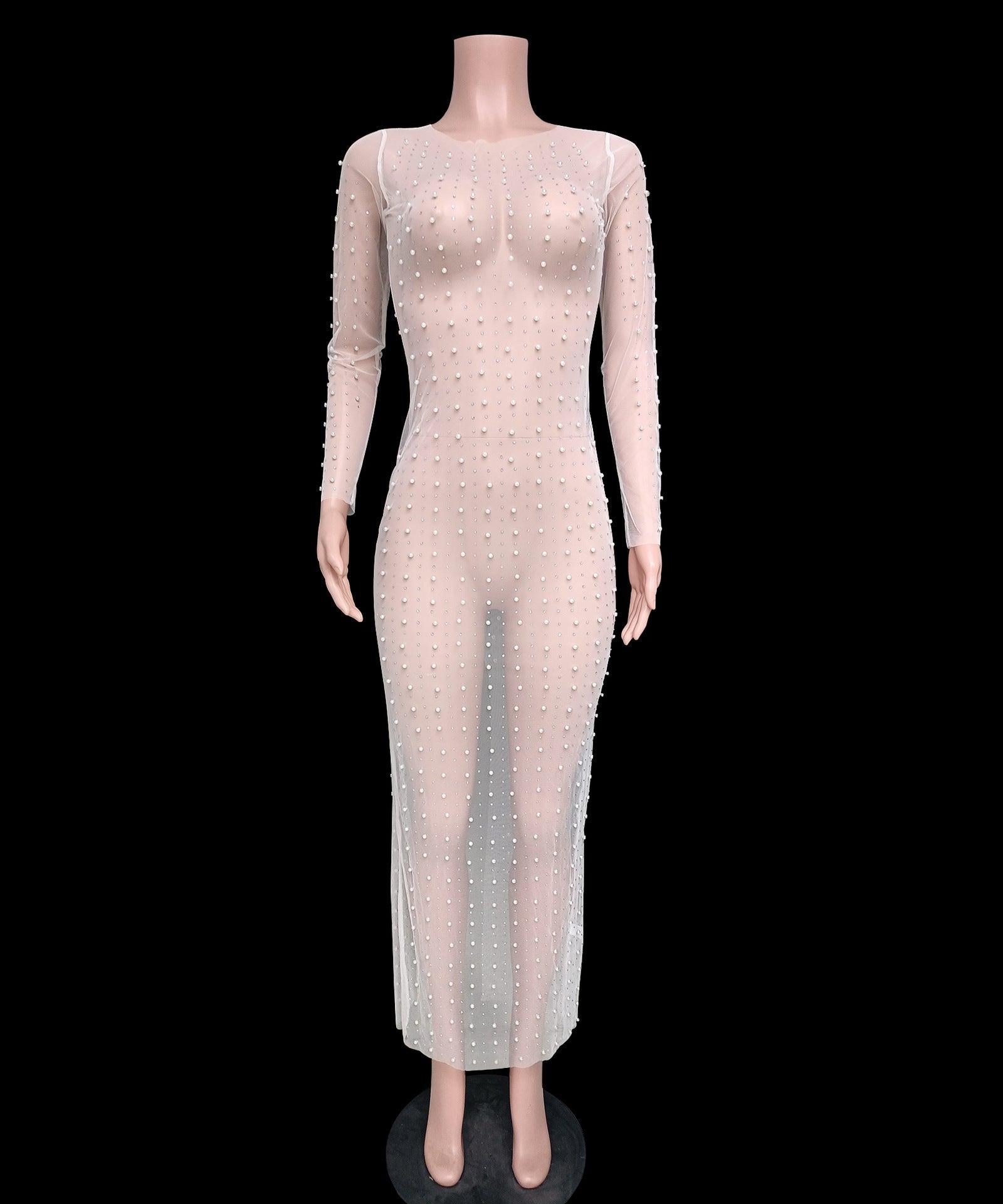 Shimmering Diamond Mesh Beach Dress: Elegance Meets Allure - ForVanity Beachwear, dress, Summer, Vacation Dress, women's clothing Vacation Dress