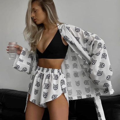 Stay Comfortable and Stylish with Our Printed Loose-Fit Lounge Suit for Women - ForVanity loungewear, women's clothing Loungewear