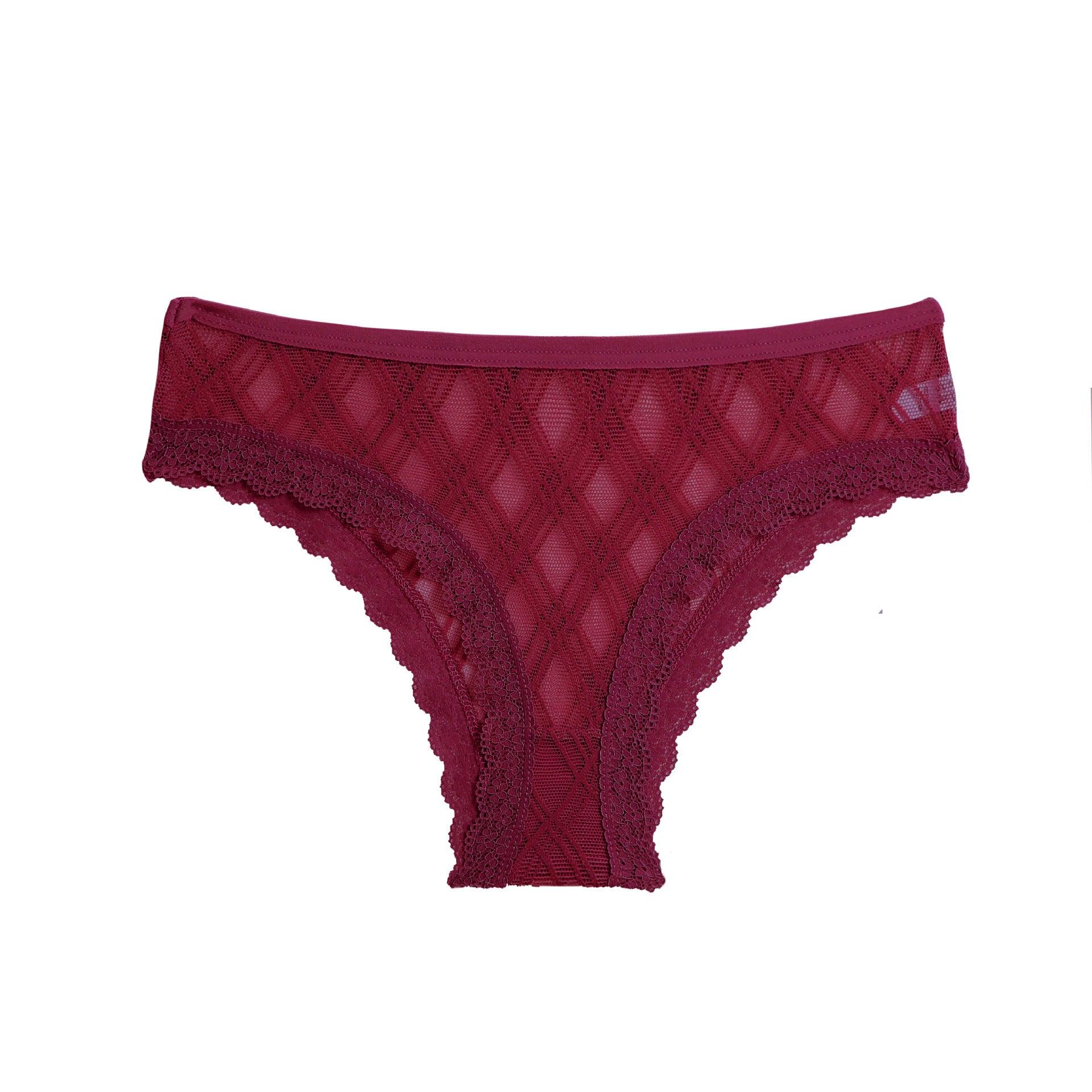 Women's Mesh Lace Stitching Brazilian Panties - ForVanity underwear, women's lingerie Underwear