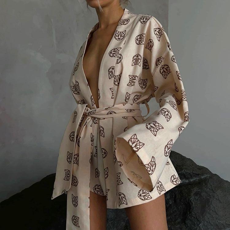 Stay Comfortable and Stylish with Our Printed Loose-Fit Lounge Suit for Women - ForVanity loungewear, women's clothing Loungewear