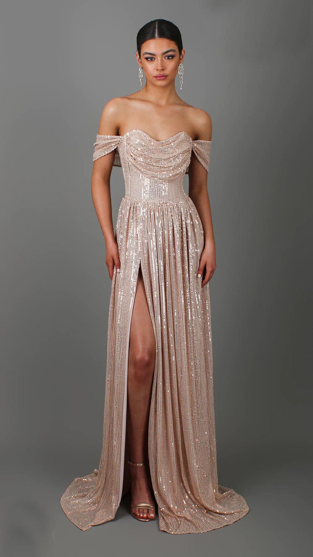 Sequinned Slim Cami Dress: The Ultimate Formal Outfit Option - ForVanity dress, formal dress, long dress Formal Dress