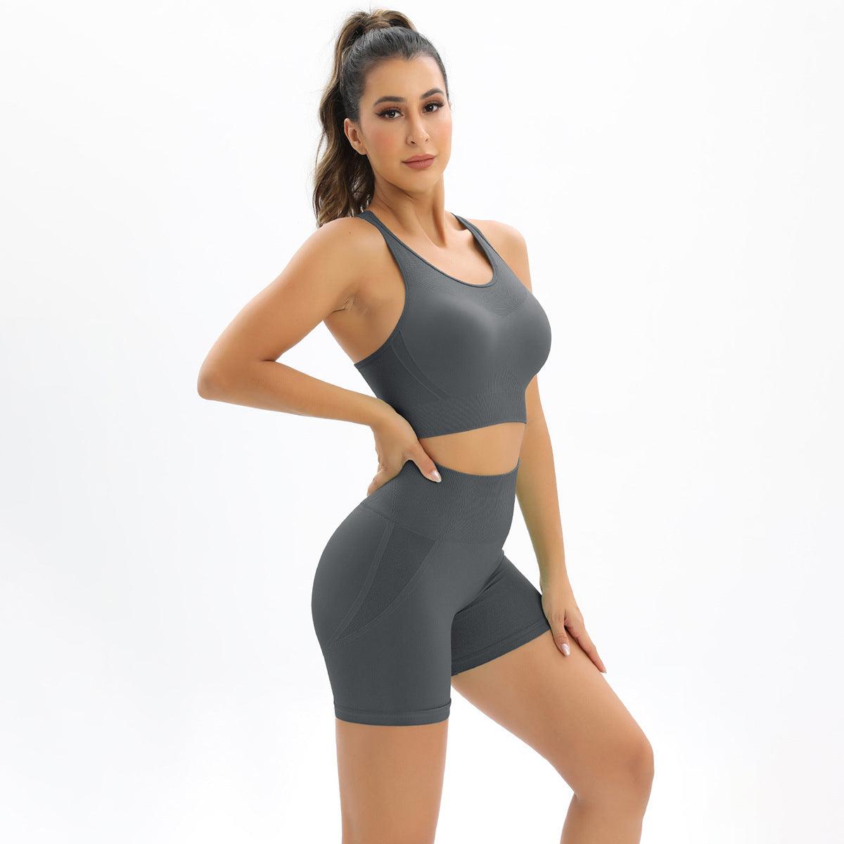 Knitted Seamless High Elastic Fitness Set - ForVanity sports sets, women's sports & entertainment Sports Sets