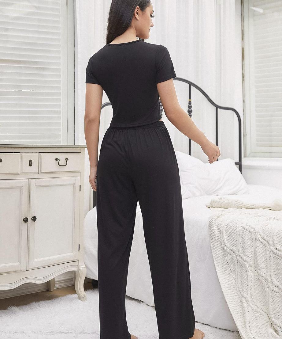Stay Comfortable with Our Solid Color Casual Lounge Set for Women - ForVanity loungewear, women's clothing Loungewear