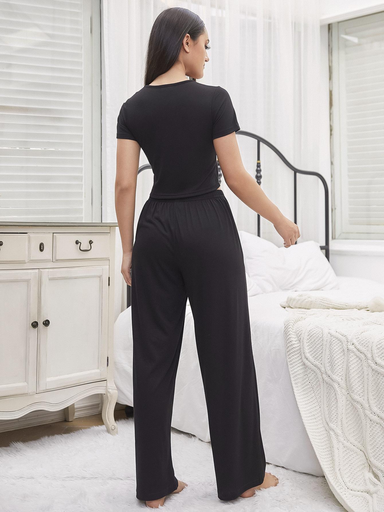 Stay Comfortable with Our Solid Color Casual Lounge Set for Women - ForVanity loungewear, women's clothing Loungewear