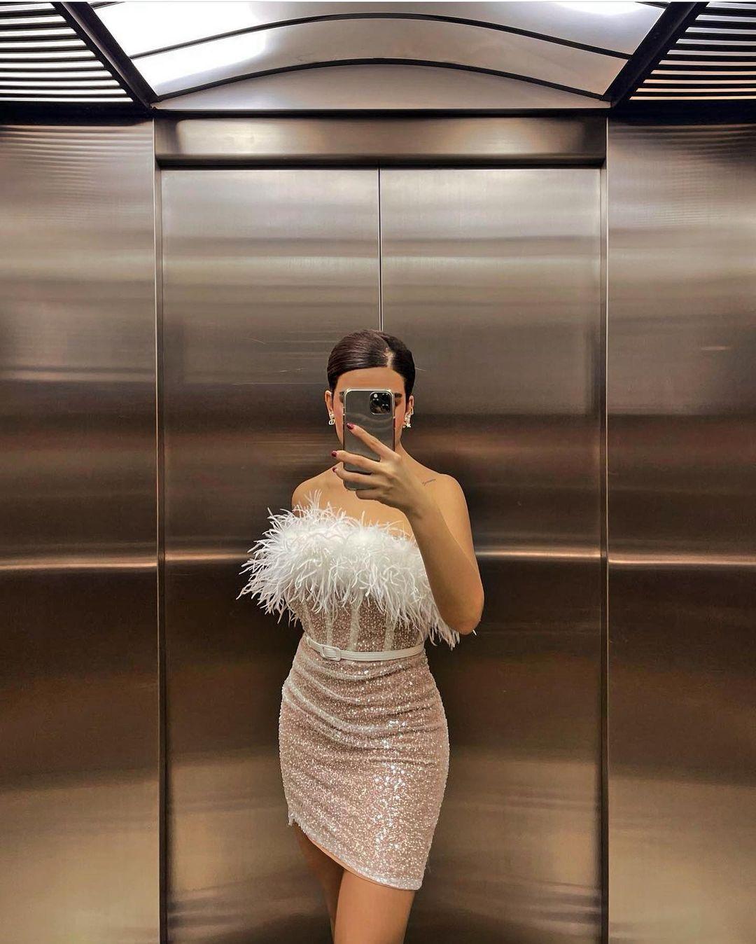 Elegant and Sexy Off Shoulder Feather Dress - ForVanity cocktail dress, dress, party, party dress, women's clothing Cocktail Dress