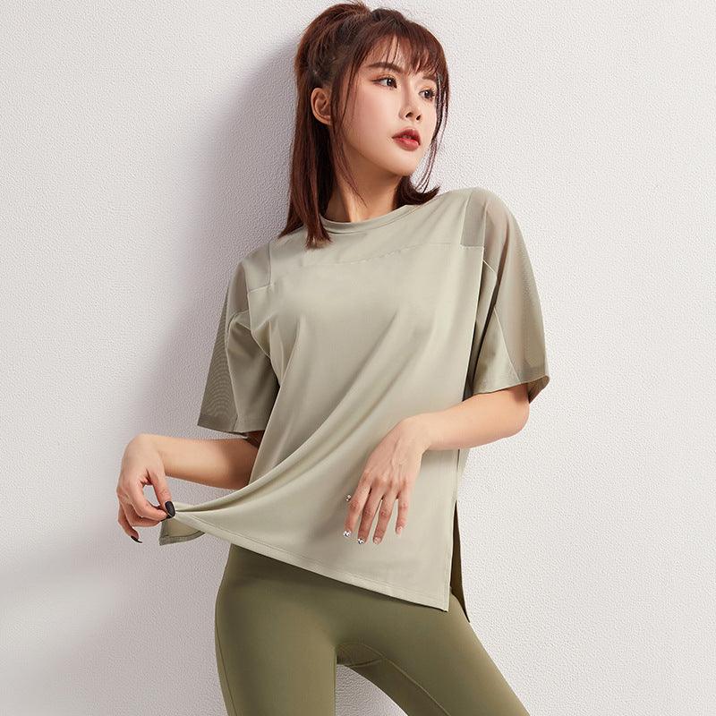 Casual Style Short Sleeve Loose Split T-Shirt - ForVanity tops & tees, women's sports & entertainment Sports Top