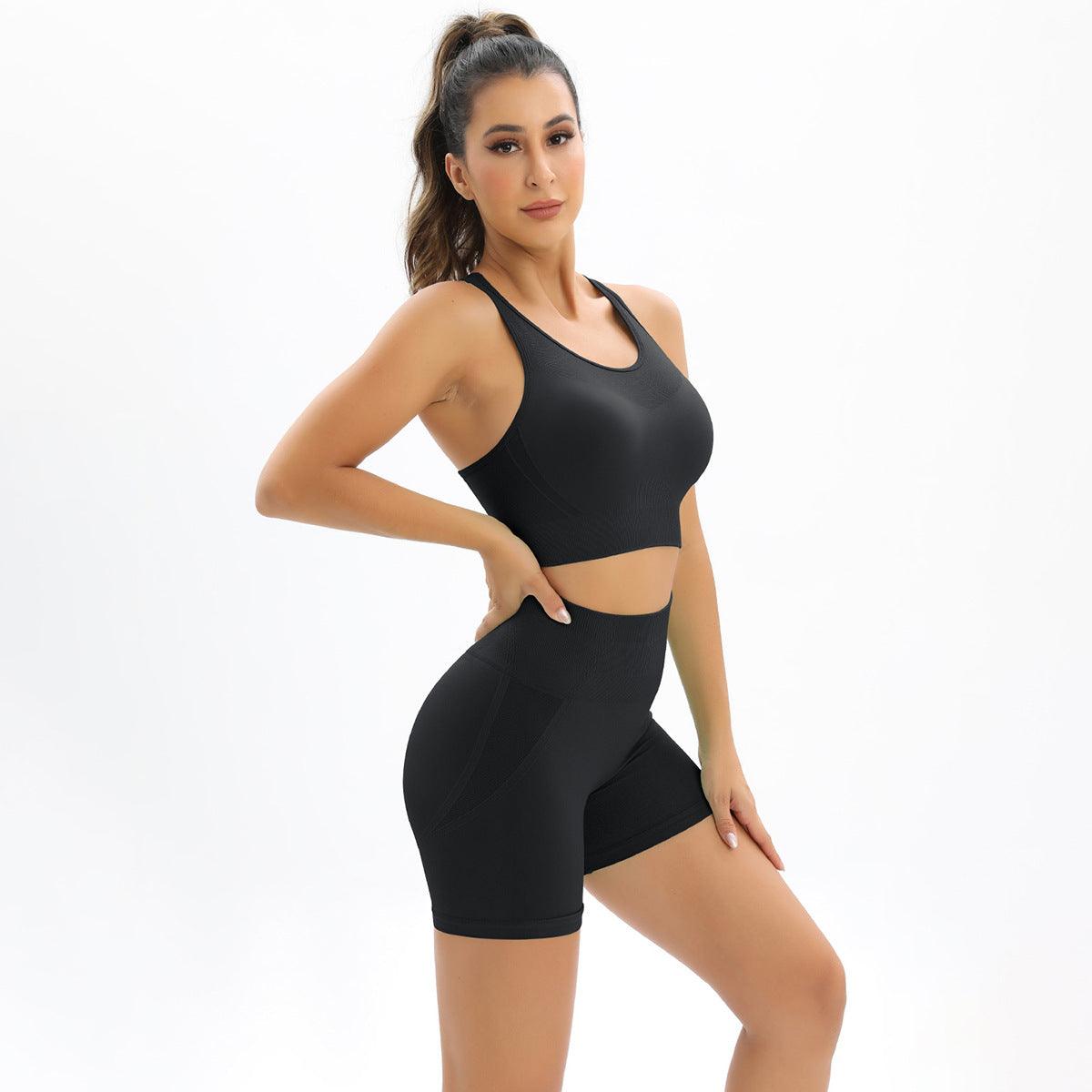 Knitted Seamless High Elastic Fitness Set - ForVanity sports sets, women's sports & entertainment Sports Sets