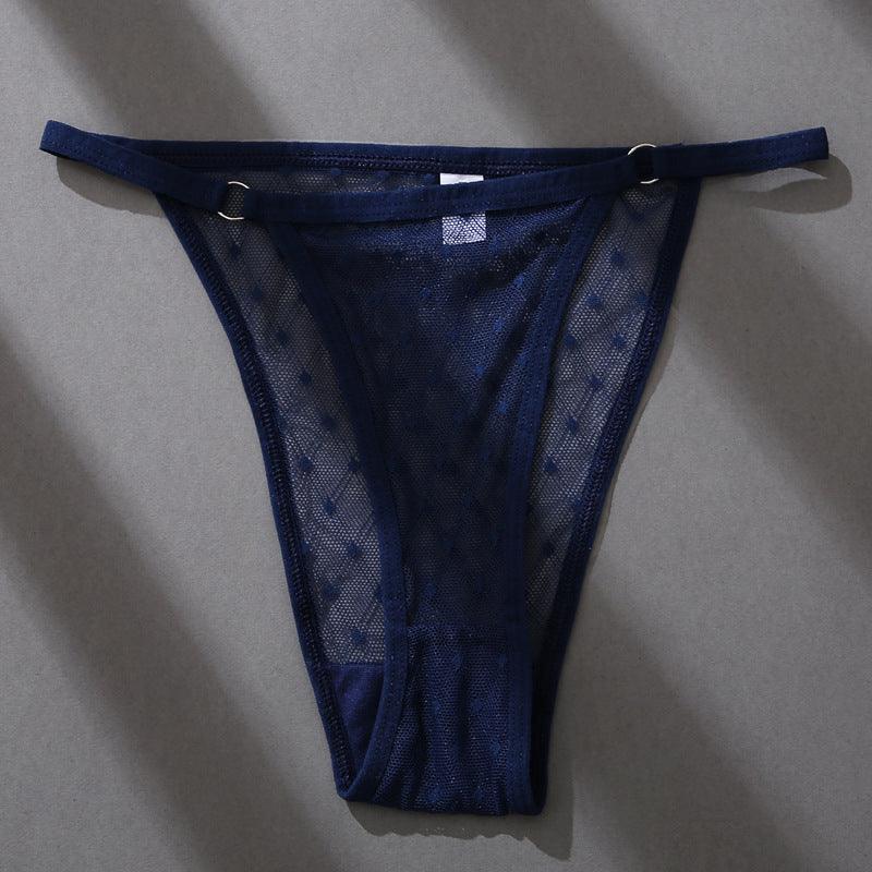 Women's High-Waist High-Slit Lace T-Back Thong Underwear - ForVanity underwear, women's lingerie Bikini