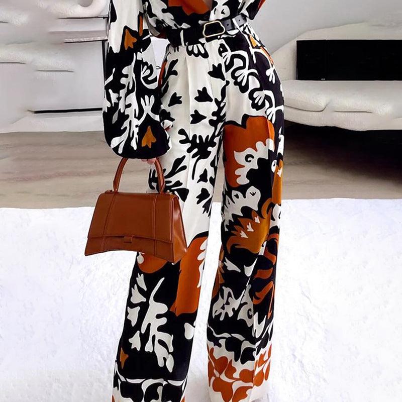 Bohemian Printing Color Contrast Casual Outfit for a Stylish and Elegant Look - ForVanity pant outfit, women's outfits Pants Outfits