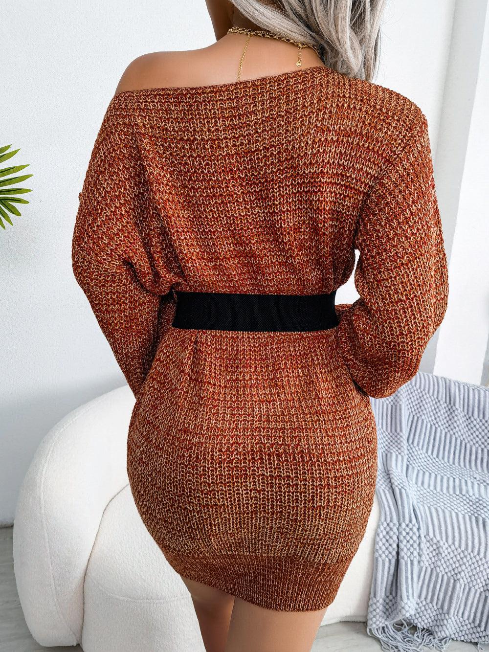 Autumn Winter Casual Knitted Sweater Dress - ForVanity dress, Sweater Dress 
