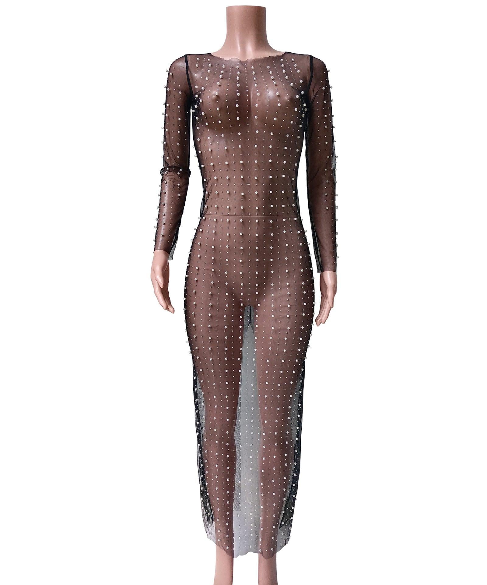 Shimmering Diamond Mesh Beach Dress: Elegance Meets Allure - ForVanity Beachwear, dress, Summer, Vacation Dress, women's clothing Vacation Dress