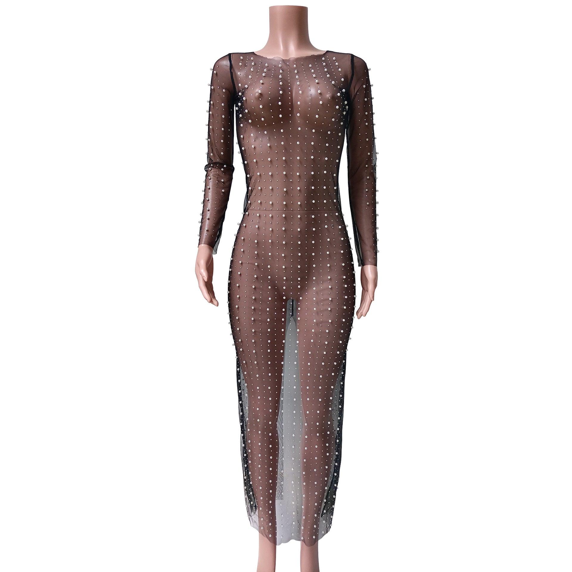 Shimmering Diamond Mesh Beach Dress: Elegance Meets Allure - ForVanity Beachwear, dress, Summer, Vacation Dress, women's clothing Vacation Dress