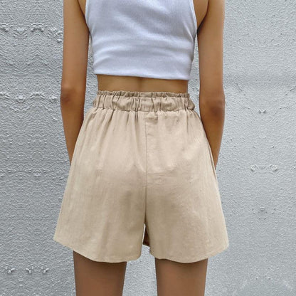 Women's Summer Casual Wide-Leg Cotton Linen Shorts - ForVanity shorts, women's clothing Shorts