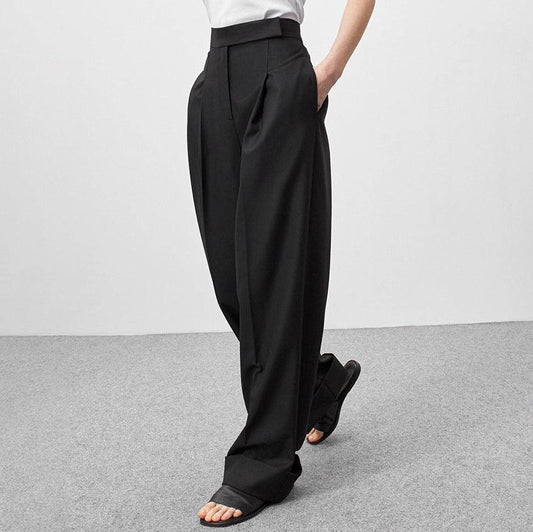 Spring Summer Black Mopping Work Pants - ForVanity 