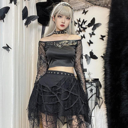 Gothic Lace Mini Skirt - Women's Fashion for Any Season - ForVanity skirts, women's clothing Skirt