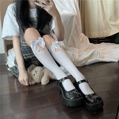 Lace Cutout Thigh-high Stockings - Elegant and Stylish Hosiery - ForVanity women's socks Socks