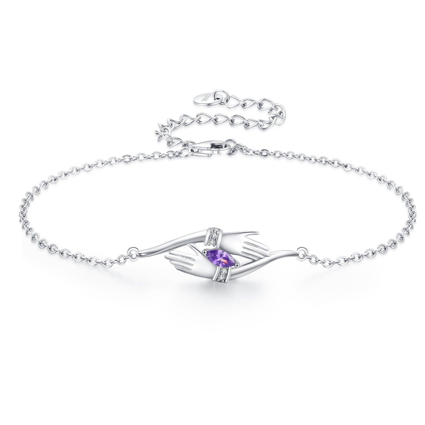 Silver Hug Hand Anklet Bracelet Jewelry Gift - ForVanity Valentine’s Day, Valentine’s Day Love Jewelry, women's jewellery & watches Silver Bracelet