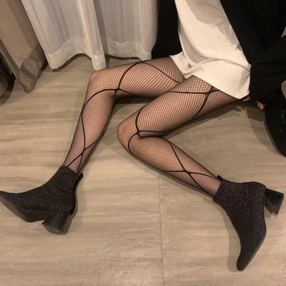 Large Cross-Perspective Long Tube Fishnet Stockings - Stylish & Comfortable - ForVanity lingerie accessories, women's lingerie Stockings