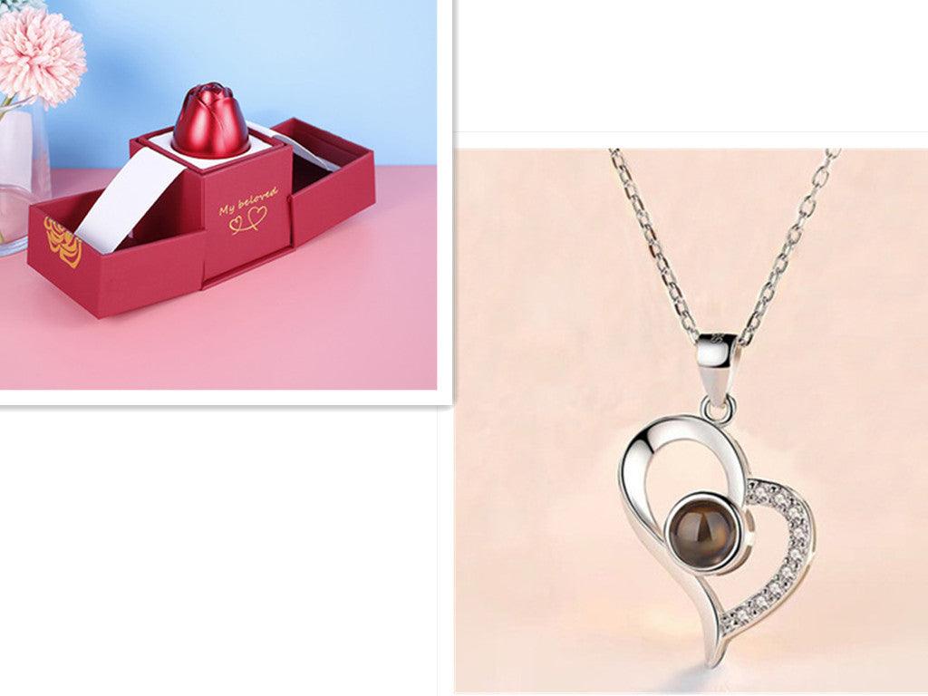 Valentine's Day Gifts Necklace & Metal Rose Jewelry Gift Box - ForVanity Valentine’s Day, Valentine’s Day Love Jewelry, women's jewellery & watches Jewellery