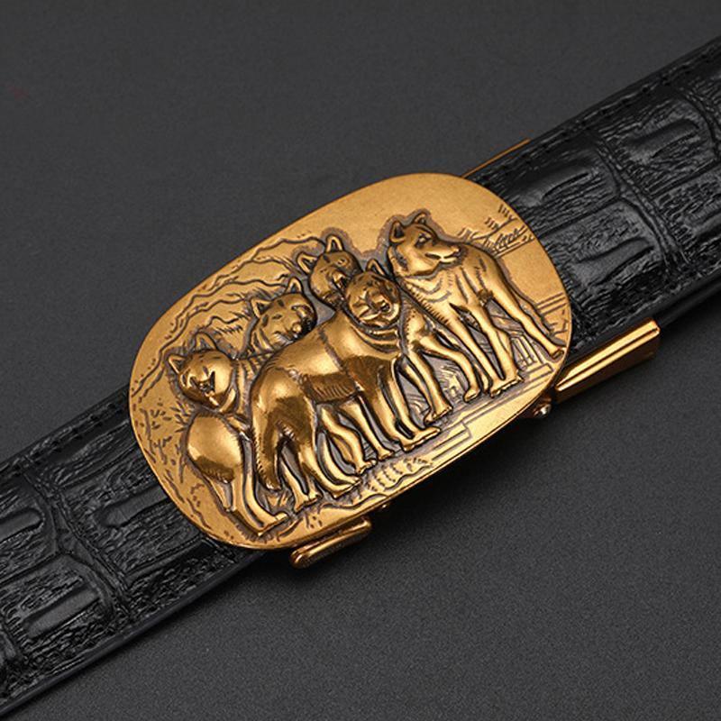 Automatic buckle leather belt - ForVanity belts, men's accessories Belts