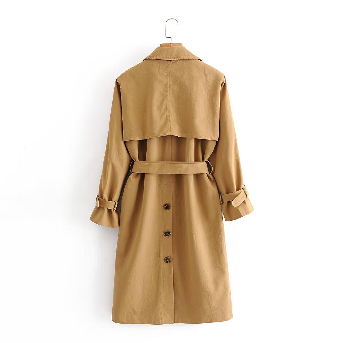 Women's British Style Raglan Sleeve Belted Long Trench Coat - ForVanity jackets & coats, Trench & Coats, women's clothing Trench
