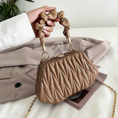 Fashion Chain Pleated Messenger Bag - ForVanity handbag, top-handle bags, Valentine’s Day, Valentine’s Day Shoes & Bags, women's bags Handbags