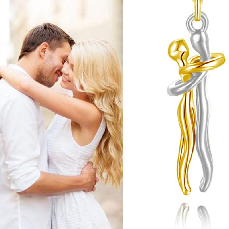 Affectionate Hug Pendant Necklace Couples Gift - ForVanity men's jewellery & watches, Valentine’s Day, women's jewellery & watches necklace