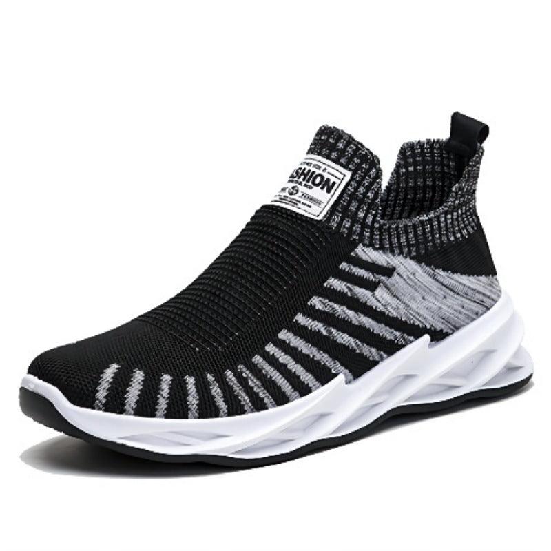 Lightweight and Breathable Athletic Men's Sock Mesh Stripe Sneakers - ForVanity men's shoes, sneakers Sneakers