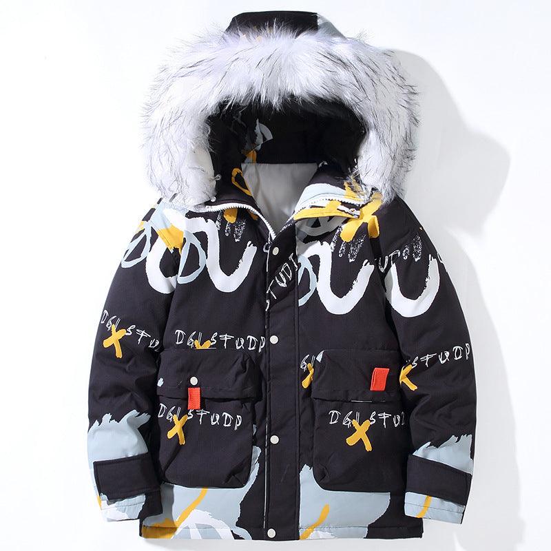 Men's Short White Duck Down Warm Jacket - ForVanity Down Jacket, jackets, jackets & coats Jacket
