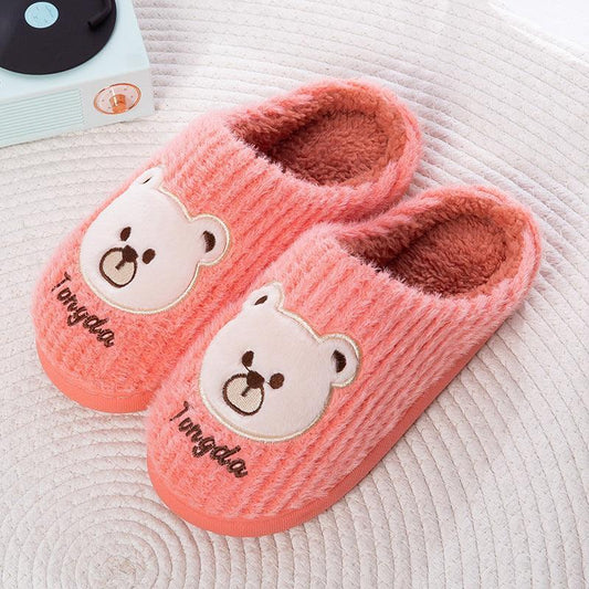 Bear Slippers Women Warm Winter Shoes Fuzzy Home Slippers - ForVanity 4