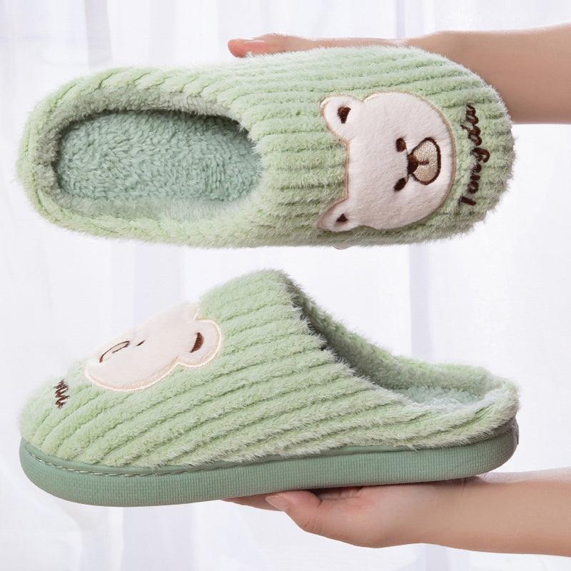 Bear Slippers Women Warm Winter Shoes Fuzzy Home Slippers - ForVanity 4
