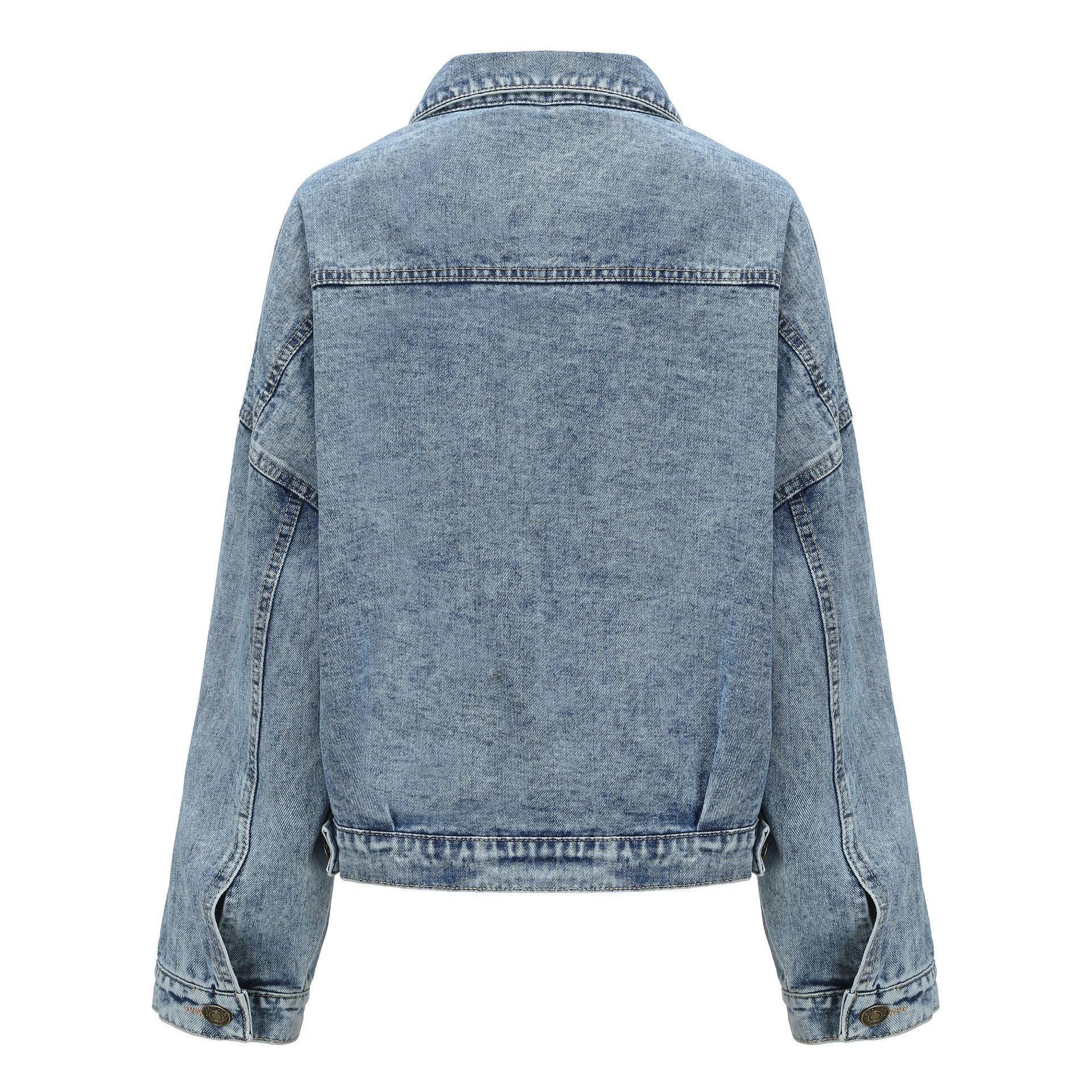 Blue Short Casual Denim Jacket - Effortless Style for the Modern Casual Look - ForVanity denim, jackets, jackets & coats, women's clothing Denim Jacket