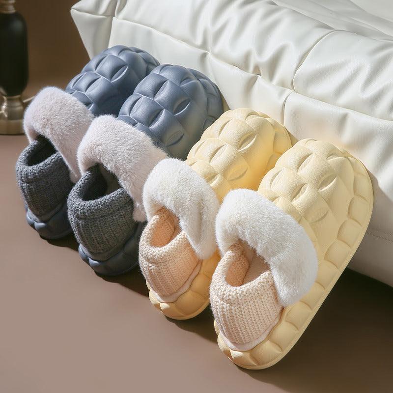 Bubble Foldable Heel Warm Indoor House Slippers - ForVanity house slippers, men's shoes, women's shoes Slippers