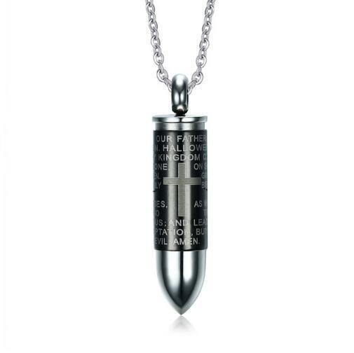 Bullet Engraved Cross Necklace - ForVanity men's jewellery & watches, necklaces & pendants Necklaces