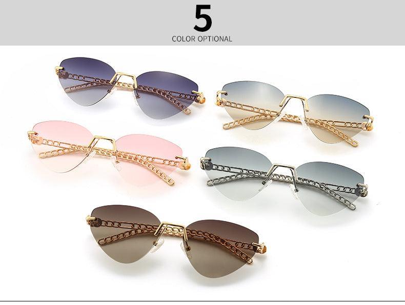 Cat's Eye Narrow Retro Rope Decoration Sunglasses - ForVanity sunglasses, women's accessories Sunglasses