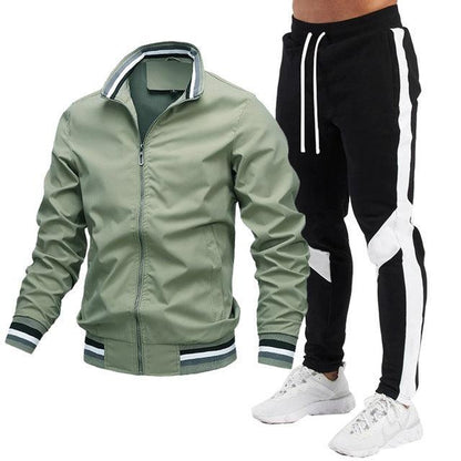 Men's Street Running Sports Jacket and Sweatpants Set - Comfortable and Stylish - ForVanity men's sports & entertainment, sports sets Sports Sets